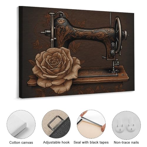 Toile murale de Noël avec rose cadre premium 40 x 30 cm - 3