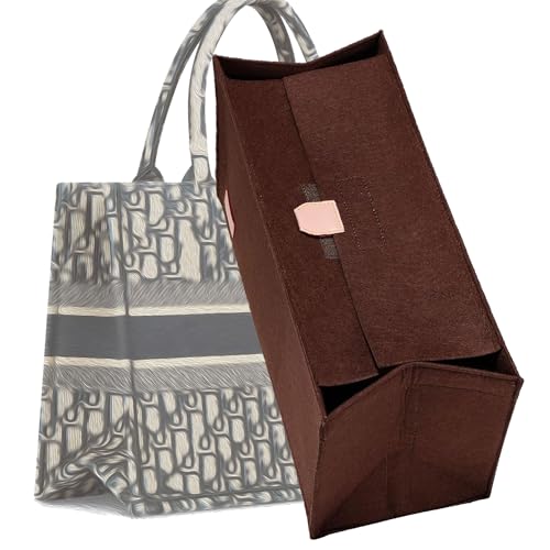 KESOIL Bolsa organizadora compatível com organizador grande On The Go GM e Book, bolsa de feltro com zíper (marrom com capa, GG)