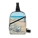 Strandszene mit Stühlen, Anti-Diebstahl, Brusttasche, kleine Handtasche, Mehrzweck-Umhängetasche, Brusttasche, Schultertasche, Outdoor, Reisen, Wandern, Tagesrucksack