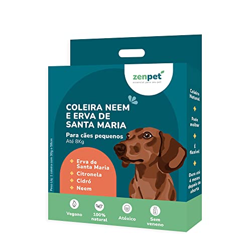 Coleira Neem e Erva de Santa Maria para Cães Pequenos Zenpet