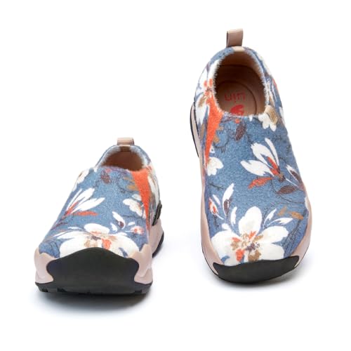 UIN Women's Plush Walking Shoes Chunky Slip On Lightweight Art Travel Fashion Sneaker Toledo Series4