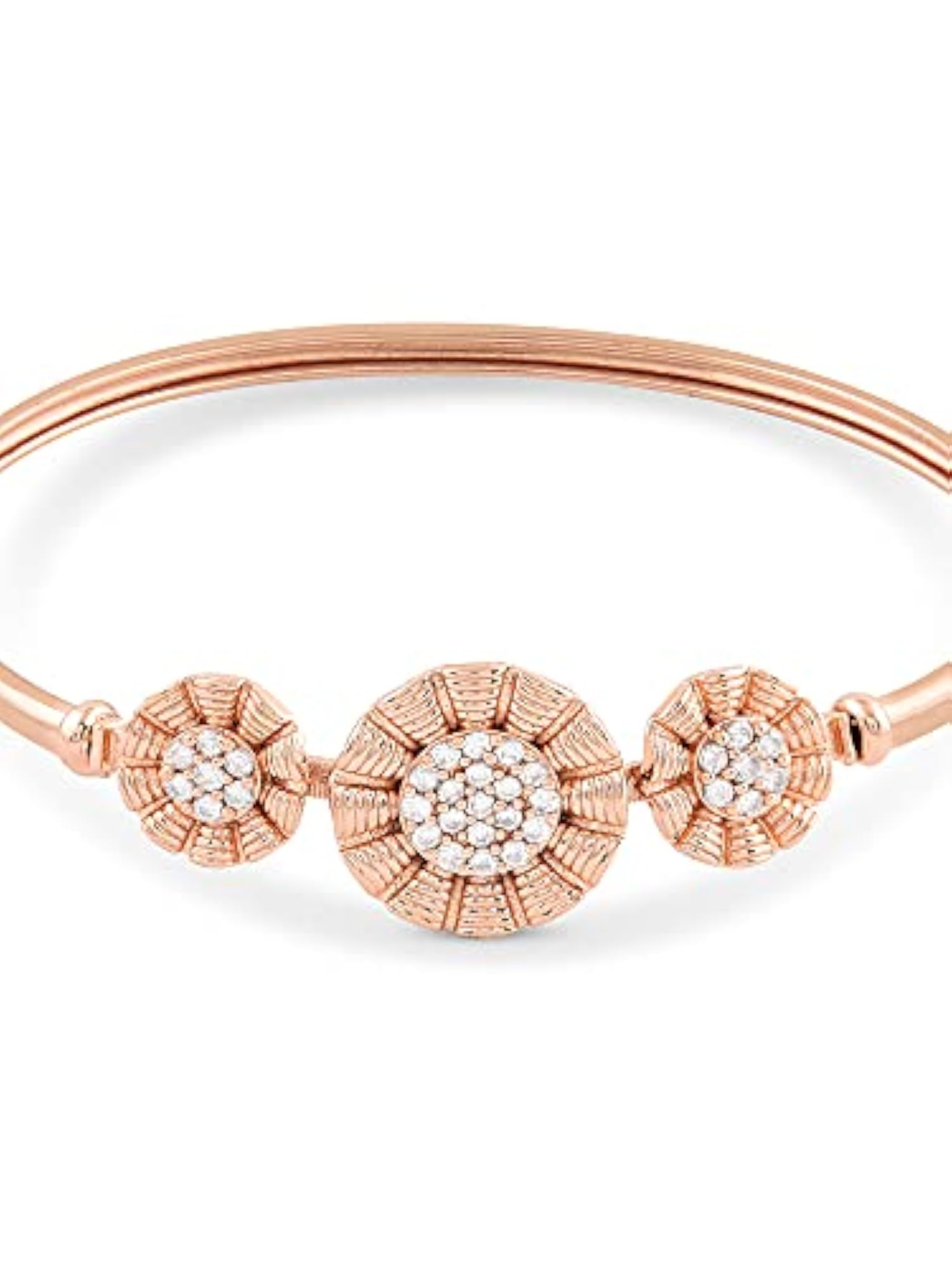 2 CZ Brass Kada Style Bracelet For Women
