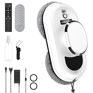 SWBSLL Robot Laveur de Vitre, Robot Nettoyeur Vitre 5600 Pa avec Navigation Intelligente, Télécommande, Système Antichute, Chiffons en Microfibre pour Toutes Les Surfaces Lisses (1)