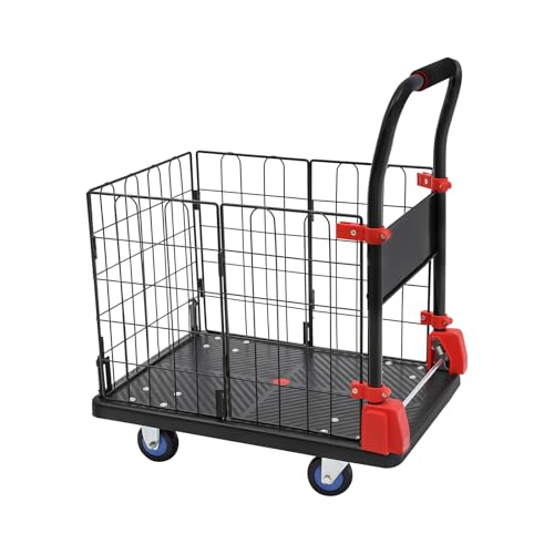 Carretilla de mano con jaula plegable 330 lb negra miniatura 6