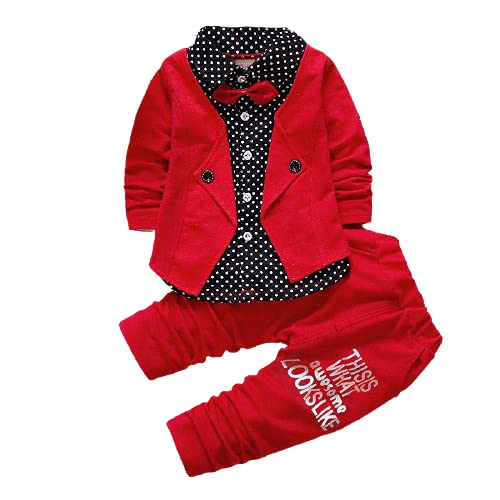 SHAUNIK fabrexa Boys Cotton Blazer Style Formal Shirt and Pant Set with Bow
