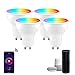 Tarister [Lot of 4] Ampoule LED GU10 5W, GU10 Alexa, RGBW 3000K-6500K, [Contrôle APP] [Contrôle Vocal], Compatible avec Google Home, Alexa et Echo.