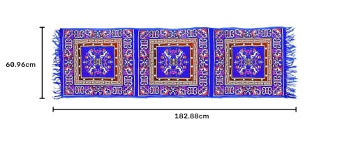 Image of Kuber Industries Velvet Bed Side Runner /Home /Kitchen /Living Area /Office Entrance and Multi Purpose Runner 6 Feet x 2 Feet (Sky Blue) - CTKTC045672