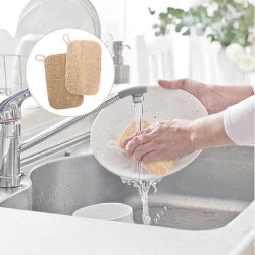 Image of 5-in-1 Kitchen Soap Dispenser Set with Sponge Holder - Dual Hand & Dish Soap Pump Dispenser for Sink Countertop with 2-Packs Natural Loofah Dish Sponge Dishwashing Scrubber,Black