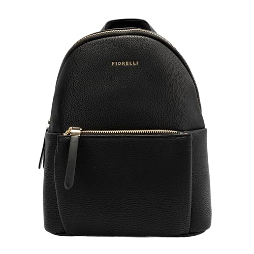Fiorelli Ally Rucksack, stilvoller kleiner Rucksack mit verstellbaren Riemen und Taschen, Kunstleder, Schwarz