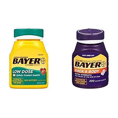 Bayer Aspirin Regimen 81mg & Back/Body 500mg Coated Tablets Cover