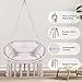 Goutime Hammock Chair, Macrame Hanging Swing Chairs with Cushion and Hardware Kit,Adult Boho Swings for Outside,Patio,Balcony,Bedroom (Beige)
