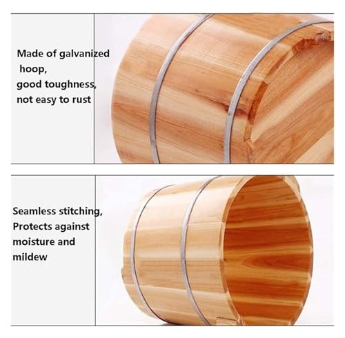 Bañera de pies de madera natural con cubierta para spa miniatura 6