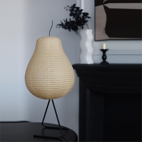 Inblissy Japanese Pear-Shaped Floor Lamp – Noguchi-Inspired Rice Paper Lantern,