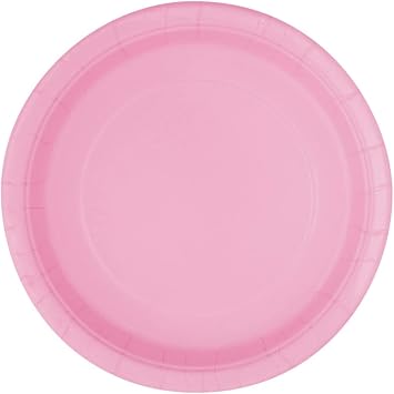 Lovely Pink Solid Round Dinner Plates - Vibrant 9" Pack of 8 - Sturdy & Stylish - Perfect for Birthdays, Showers & Celebrations