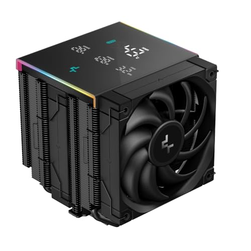 ICOLER AK620 Digital PRO - Enfriador de CPU para PC, ventilador dual PWM de 1750 RPM 120 mm, 6 tubos de calor, cubierta superior digital, AMD AM4/5 Intel LGA2066/2011-v3/2011/1851/1700/1200/1151/1150