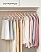 SONGMICS 30-Pack Pants Hangers, 16.7-Inch Long Velvet Hangers with Adjustable Clips, Heavy-Duty, Non-Slip Skirt Hangers, Space-Saving for Pants, Skirts, Coats, Dresses, Light Pink UCRF12PK30