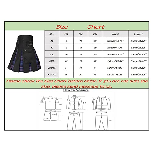 Schottenrock Kameimei Schottischer Kilt für Herren im karierten Design
