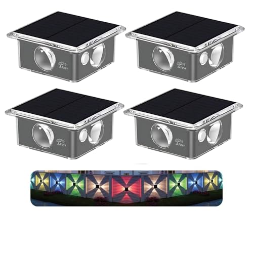 Image of Epyz Solar Wall Light Outdoor 4 Side Waterproof Garden Decoration Wall Lamps Step Small Night Lamp Garden Lighting Fence Courtyard Decor 4 LED [ Multicolor, Pack of 4 ]
