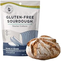 Cultures for Health Gluten Free Sourdough Starter | Heirloom Dehydrated Culture for Baking Gluten Free Bread | DIY Pasta, Pizza Dough, Pie Crust, & More | Non-GMO Prebiotic Sourdough Bread