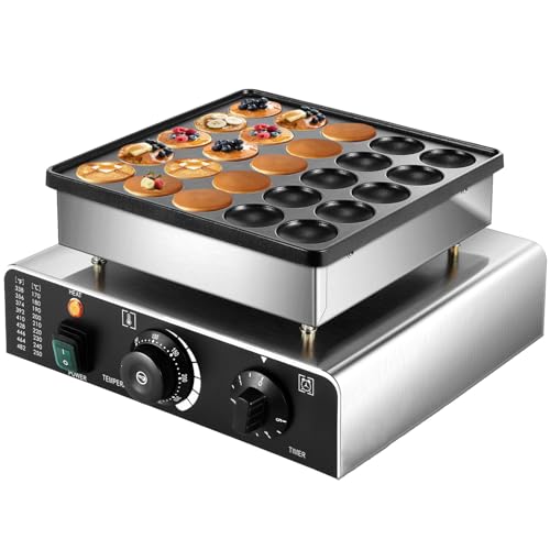 Gofrera y máquina para Hacer Tortitas eléctricas - 850 W, Acero Inoxidable, Placas antiadherentes extraíbles, Temperatura y Temporizador Ajustables.,