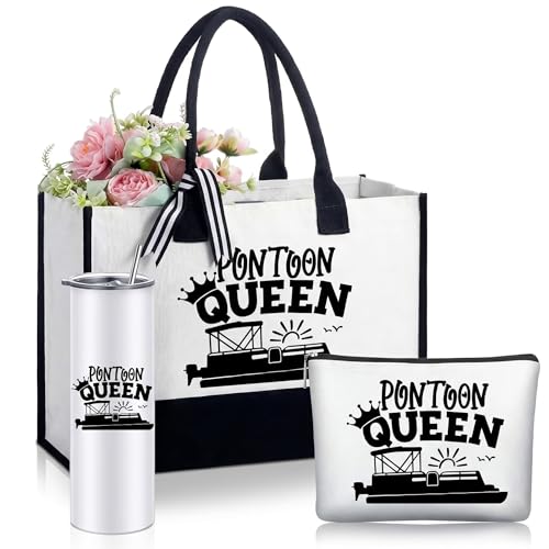 Sieral 3 Pcs Pontoon Boat Gifts for Women Owners Including Boating Tote Makeup...