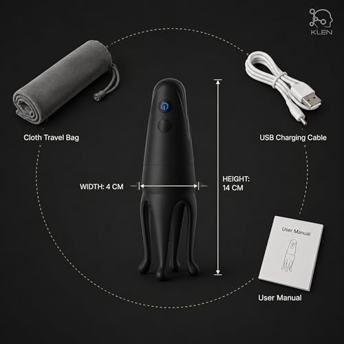 Image of KLEN Massager Machine for Men Full Body Portable Electric Handheld Rechargeable Vibrator Personal Massage Device - Male Muscle Relaxation, Pain & Stress Relief Gadget