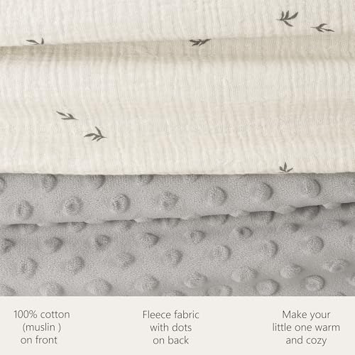Bearmoss Babydecke Baumwolle Baby Decken Neugeborenen,Weiche Krabbeldecke für Kinder,Musselin Schlafdecken für Kleinkinder Mädchen Junge 75x100cm(Knospe)