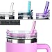 ALINK Reusable Pink Glitter Straws for Stanley 40 oz 30 oz Tumbler, 12 in Long Hard Plastic Tumbler Straws for Stanley Cup, Owala, Half Gallon Jug, Pack of 10 with 2 Brush
