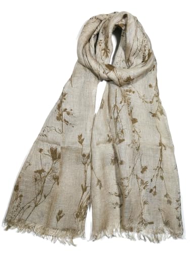 Image of Shanlin Unisex Natural Color 100% Linen Scarves for Men and Women