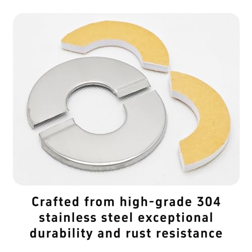 Runseaway 5Pairs 304 Stainless Steel Wall Split Flange Round Escutcheon Plate Cover Rustproof Chrome Finish, Universal Various Pipes 1.1\"/28mm - Thumbnail 3