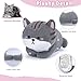 Achwishap Cat Weighted Stuffed Animal,3.0lb Cute Cat Plush Pillow,Kawaii Kitten Plush Kitty Hugging Pillow,Soft Cat Plush Toys Body Pillows Gifts for Birthday(Gray,15.7”)