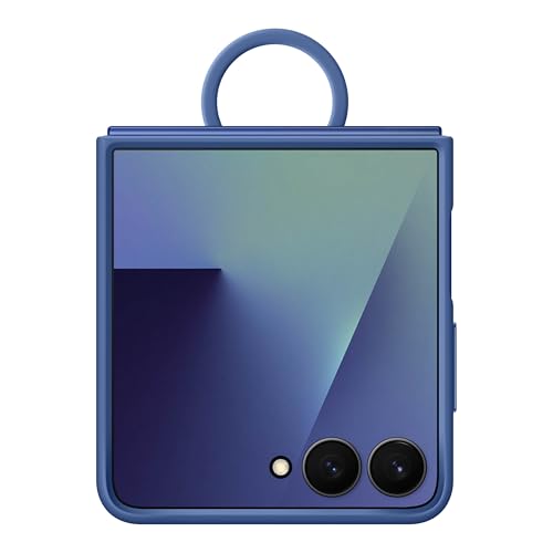 Samsung Galaxy Z Flip7 Official Ring Phone Case Silicone Easy to Carry Soft Sleek US Version Navy