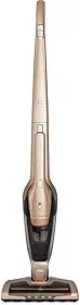 Aspirador de Pó vertical bateria ergorapido 2 em 1 Electrolux 45 min Luz LED pedal limpeza facil escova rotativa bocal extra pelos animais luz frontal LED capacidade 460Ml ERG26 Bivolt Dourado