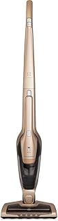 Aspirador de Pó vertical bateria ergorapido 2 em 1 Electrolux 45 min Luz LED pedal limpeza facil escova rotativa bocal extra pelos animais luz frontal LED capacidade 460Ml ERG26 Bivolt Dourado