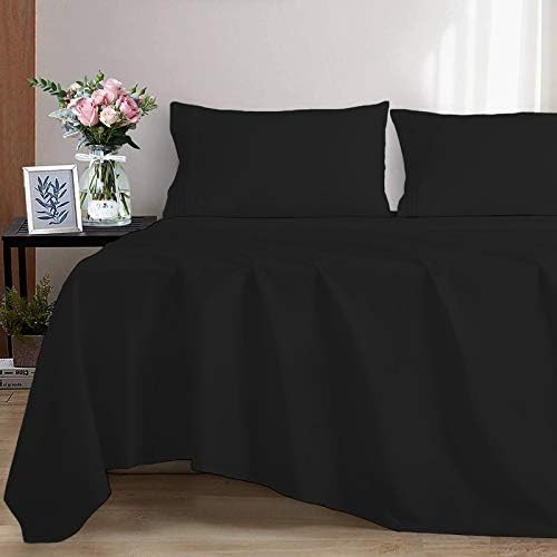 Miniatura 2 de STAR DECOR Juego de sábanas de 4 piezas de alta calidad, lujoso y suave, fibra larga, 550 hilos, 100% algodón egipcio, sólido bolsillo profundo de