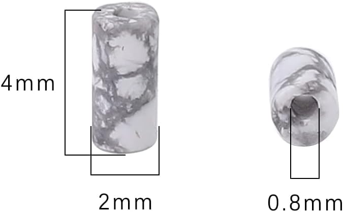 Natural White Howlite Tube Beads Cylinder 2x4mm 38cm/Strand Stone Beads for Jewelry Making - Image 2