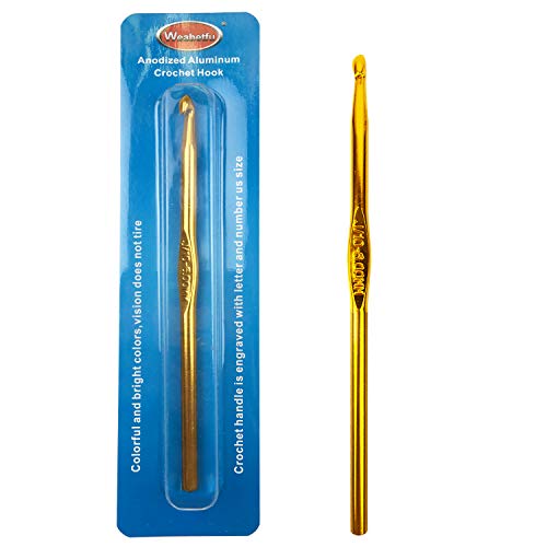 Weabetfu Aluminum Crochet Hook Knitting Needles Crochet Needles for Knitting Craft Yarn Crochet Hooks Size J 6.0mm-New