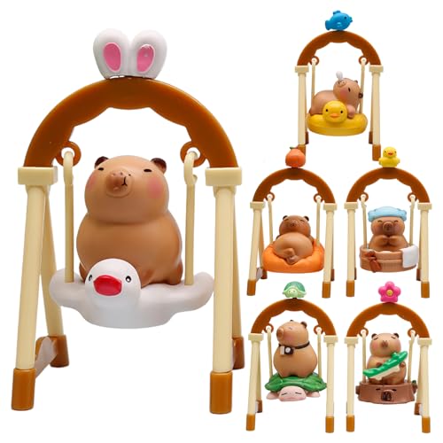 Figurines de capybara miniatures de table pour déco maison lot de 6
