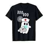 Fun Boo Ghost Nurse Face Mask Health Flu Cold Halloween T-Shirt