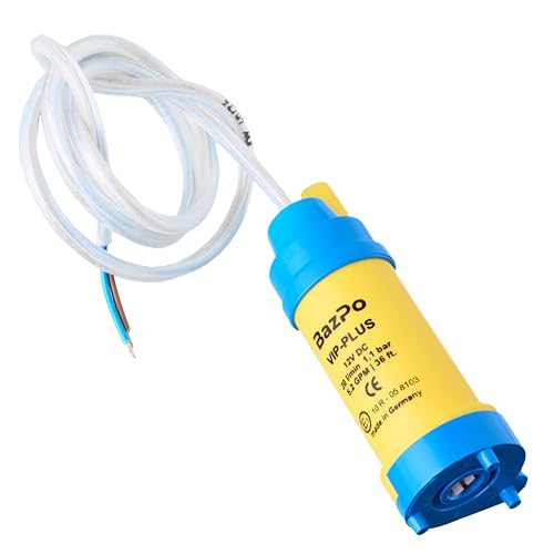 Image of 12V Submersible Water Pump - German Made (5.2GPM / 36ft.) | Portable RV Water Pump - Works with Electric Switch in 12V Faucets | 12 Volt Small Water Transfer Pump for Camper, Marine