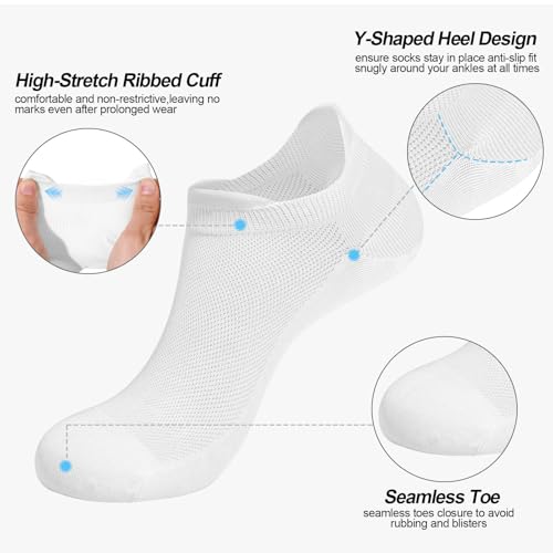 Image of Ankle Socks for Women Cotton Thin Athletic Running Low Cut No Show Socks with Heel Tab 5 Pairs