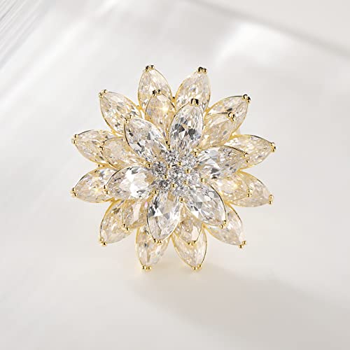 Ailonmei Floral Series Brooch Jewelry For Woman Fashion, Large Costume Broches & Pins Christmas Gift (Shiny Snowflake) #TOP2