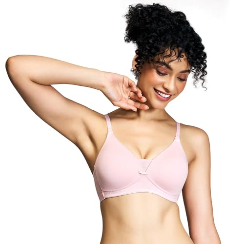 NYKD (NYB003 Cotton Lightly Padded & Non Wired Everyday T-Shirt Bra for Women | Medium Coverage Bra with Soft Detachable Straps | Ideal for All Day Comfort - Light Blue