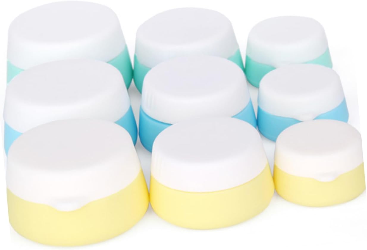 minkissy 6pcs Silicone Emulsion Jars Travel Toiletry Bottles Small Lotion Boxes Sealed Lid