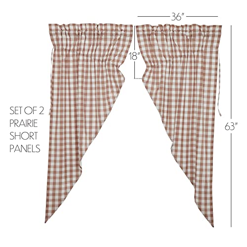 VHC-Brands-Annie-Buffalo-Portabella-Check-Farmhouse-Prairie-Short-Panel-Curtain-Set-63x36x18 VHC Brands Annie Buffalo Portabella Check Farmhouse Prairie Short Panel Curtain Set 63x36x18