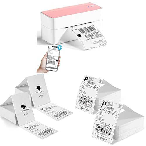 Phomemo 4x6 Thermodrucker Bundle: Drucker + 500 DHL Versandetiketten * 4