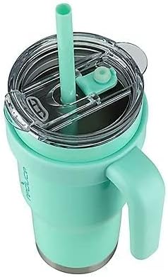 REDUCE 40 oz Mug Tumbler, Stainless Steel with Handle - BPA Free - (Red and White) - Image 3