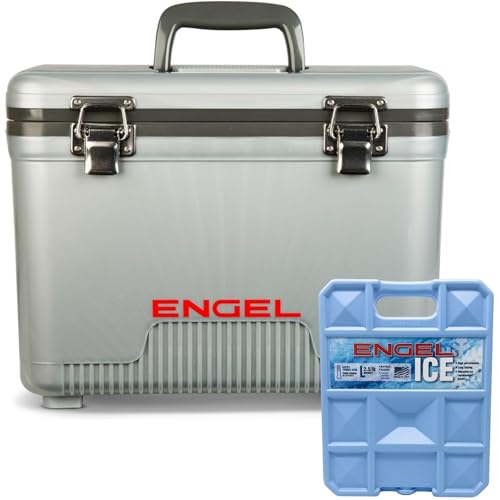 Engel Lunch Box 13 Qt: Leak-Proof Cooler Perfect for Outdoor Adventures 7 Engel UC13 13qt Leak-Proof, Air Tight, Drybox Cooler and 32°F Cooler Packs for Boating, Camping, Fishing, Hiking & Food Storage
