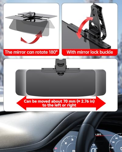 Sun Visor Extender for Cars, Polarized Anti Glare Sun Blocker & UV400 Protection, Adjustable Clip-On Extension for Car Visor, Universal Fit for Driver and Passenger Side (L) — view 3