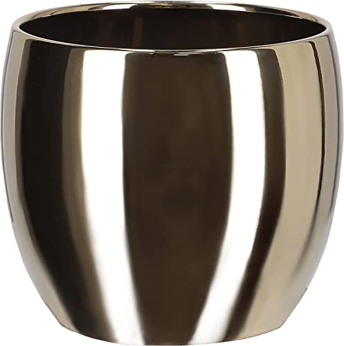 KOTARBAU® Keramik-Blumentopf Übertopf ⌀ 13 cm für Blumen Pflanzen Gold